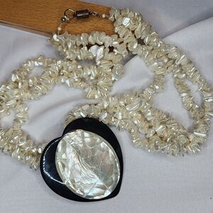 Vintage Abalone Shell Statement Necklace